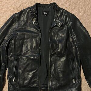 Lamarque navy leather jacket